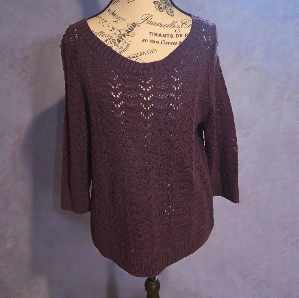 Sonoma Women's Plum V-Neck‎ Sweater